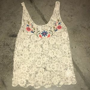 A lace top with flowers